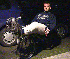 Klaus on recumbent bicycle