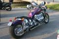 The guy, who is driving the custom bike, used a big-block engine to power his bike. Incredible.