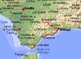 Streckenverlauf der Radtour