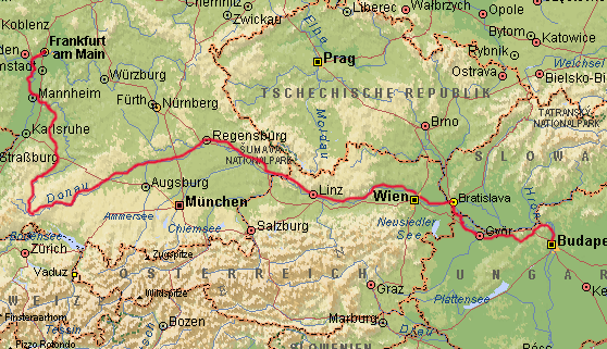 Streckenverlauf der Radtour